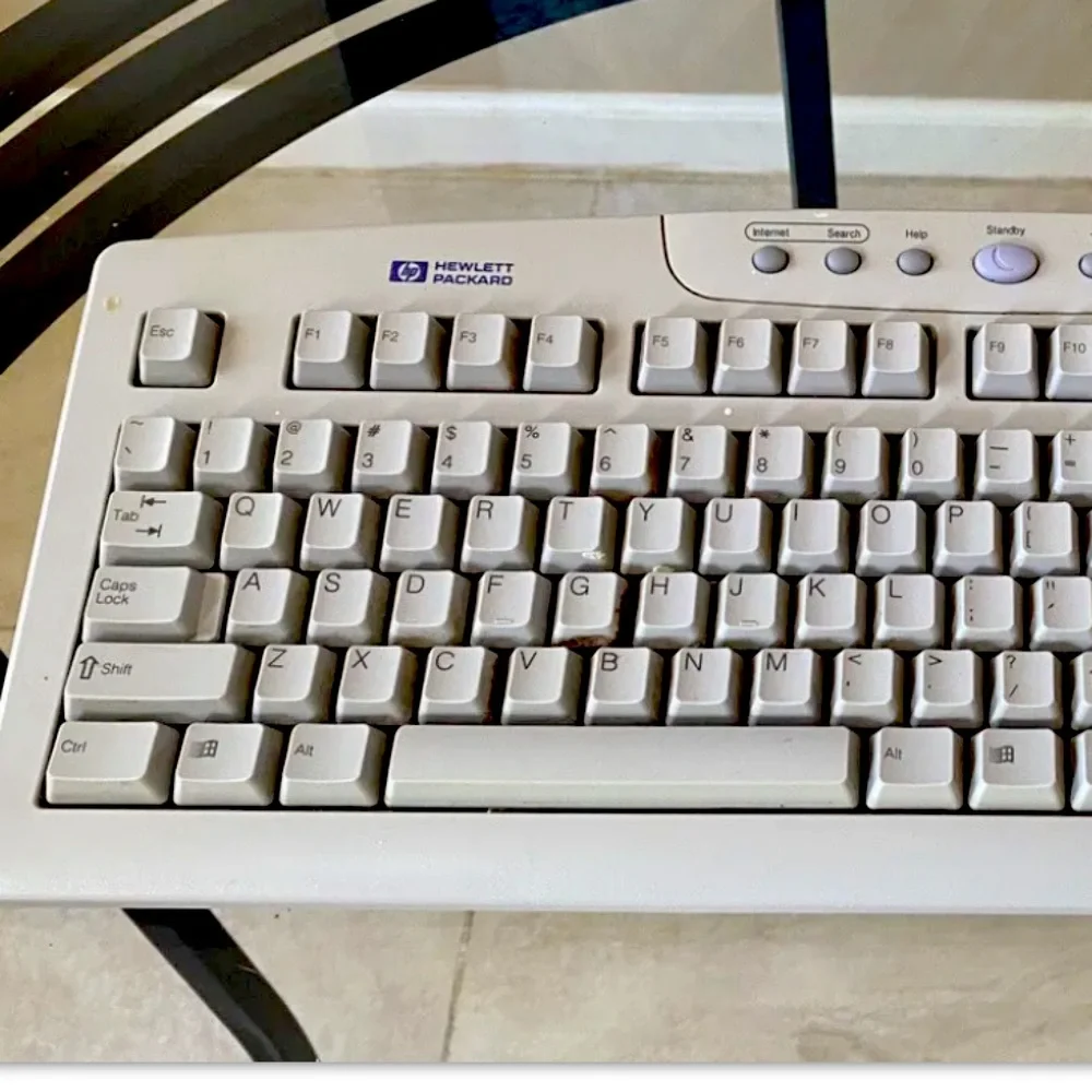 ⌨️HP⌨️ RT2856TW WIRED 5’10” CORD ADJUSTABLE PEGS KEYBOARD EUC 🖥